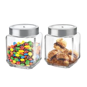 cello qube fresh glass storage jar with see through lid set of 2, (580 ml x 2), transparent | food grade, stackable, easy storage jar
