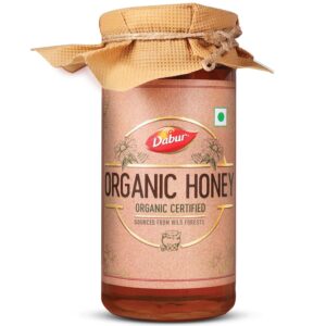 dabur organic honey 500g | 100% pure and natural | npop organic certified | raw, unprocessed & unpasteurized honey